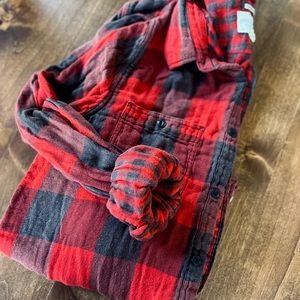 Denim and Supply Ralph Lauren Mens Regular Fit Medium Red and Black Flannel